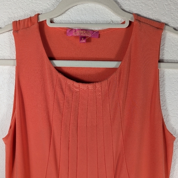 NWOT Catherine Malandrino Sleeveless Pleated Classic Mini Orange Dress Size S - Picture 4 of 14